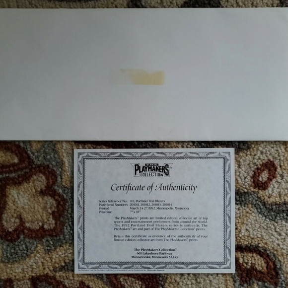 Vintage Portland Trail Blazers 18" x 7" Print Set of 5 1991-92 Playmakers - Picture 10 of 12